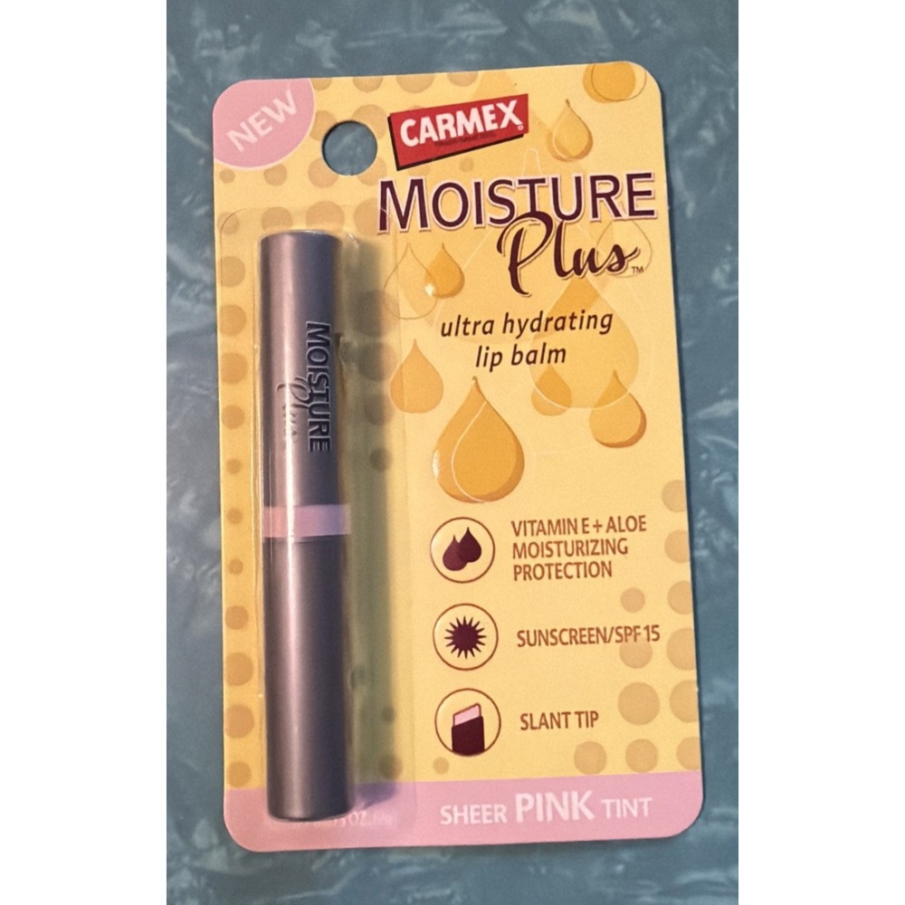Carmex Moisture Plus Ultra Hydrating Lip Balm Sheer Pink Tint Discontinued NEW